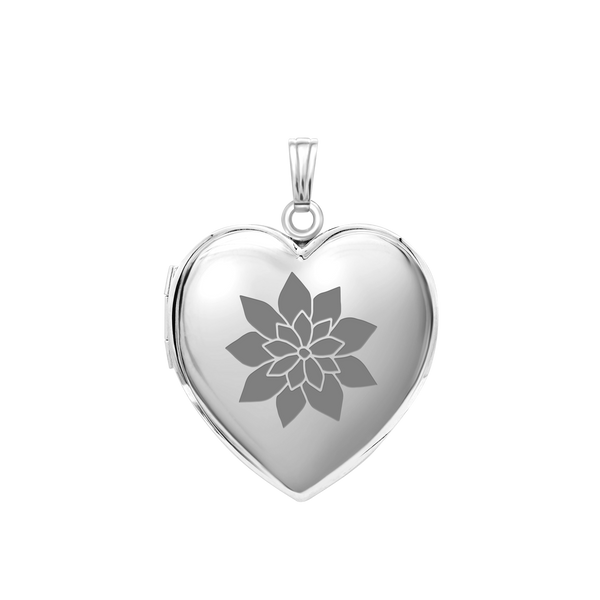Plain Heart Locket in Sterling Silver with Optional Engraving (15 mm - 26 mm)