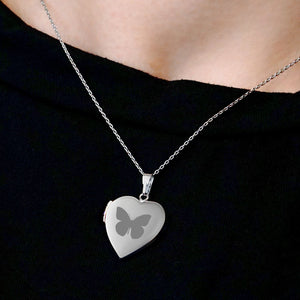 ITI NYC Plain Heart Locket in Sterling Silver with Optional Engraving (22 x 15 mm - 34 x 26 mm)