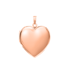 Load image into Gallery viewer, ITI NYC Plain Heart Locket in Sterling Silver 18K Rose Gold Finish with Optional Engraving (22 x 15 mm - 34 x 26 mm)
