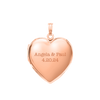 Plain Heart Locket in Sterling Silver 18K Pink Gold Finish with Optional Engraving (15 mm - 26 mm)