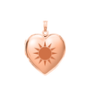 Plain Heart Locket in Sterling Silver 18K Pink Gold Finish with Optional Engraving (15 mm - 26 mm)