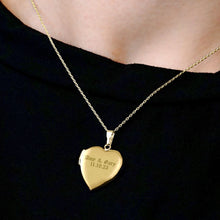 Load image into Gallery viewer, ITI NYC Plain Heart Locket in Sterling Silver 18K Yellow Gold Finish with Optional Engraving (22 x 15 mm - 34 x 26 mm)
