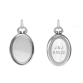 ITI NYC Oval Half Locket in Sterling Silver with Optional Engraving (30 x 16 mm)