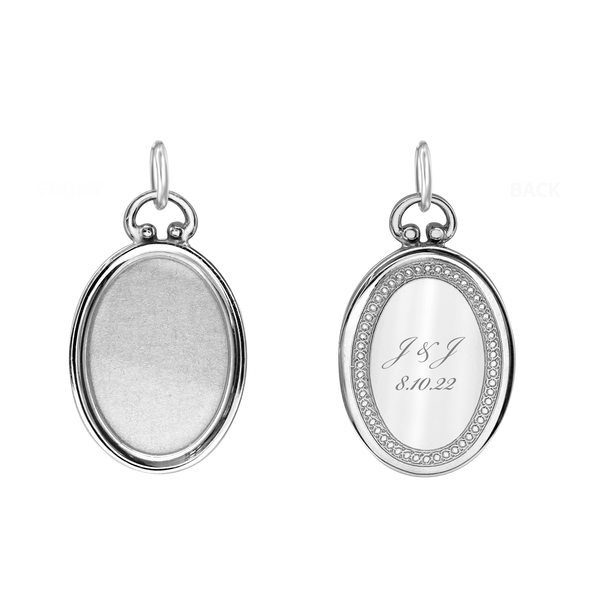 Oval Half Locket in Sterling Silver with Optional Engraving (21 x 16 mm)