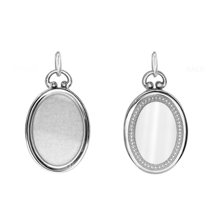 Oval Half Locket in Sterling Silver with Optional Engraving (21 x 16 mm)