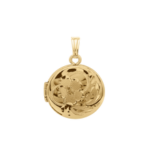 Load image into Gallery viewer, ITI NYC Hand Engraved Design Round Locket in 14K Gold Filled with Optional Engraving (20 x 14 mm)
