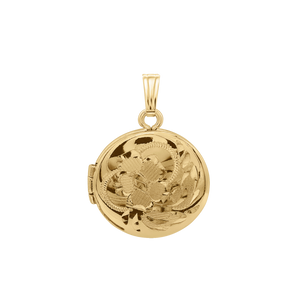 ITI NYC Hand Engraved Design Round Locket in 14K Gold Filled with Optional Engraving (20 x 14 mm)