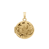 Hand Engraved Design Round Locket in 14K Gold Filled with Optional Engraving (13 mm)