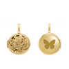 Hand Engraved Design Round Locket in 14K Gold Filled with Optional Engraving (13 mm)