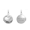 Hand Engraved Design Round Locket in Sterling Silver with Optional Engraving (13 mm)
