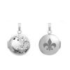 Hand Engraved Design Round Locket in Sterling Silver with Optional Engraving (13 mm)
