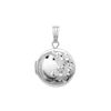 Hand Engraved Design Round Locket in Sterling Silver with Optional Engraving (13 mm)