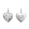 Hand Engraved Design Heart Locket in Sterling Silver with Optional Engraving (19 mm)