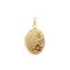 ITI NYC Tri-Color & Hand Engraved Design Oval Locket with Diamonds in 14K Gold Filled with Optional Engraving (30 x 16 mm)