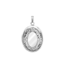 Load image into Gallery viewer, ITI NYC Hand Engraved Design Oval Locket in Sterling Silver with Optional Engraving (39 x 23 mm)
