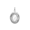 Hand Engraved Design Oval Locket in Sterling Silver with Optional Engraving (29 x 23 mm)