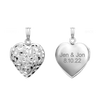 ITI NYC Hand Engraved Design Heart Locket in Sterling Silver with Optional Engraving (28 x 15 mm)