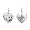 ITI NYC Hand Engraved Design Heart Locket in Sterling Silver with Optional Engraving (28 x 15 mm)