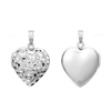 Hand Engraved Design Heart Locket in Sterling Silver with Optional Engraving (19 mm)