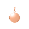 Plain Round Locket in Sterling Silver 18K Pink Gold Finish with Optional Engraving (13 mm - 32 mm)