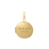 Plain Round Locket in Sterling Silver 18K Yellow Gold Finish with Optional Engraving (13 mm - 32 mm)