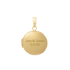 Plain Round Locket in Sterling Silver 18K Yellow Gold Finish with Optional Engraving (13 mm - 32 mm)