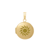 Plain Round Locket in Sterling Silver 18K Yellow Gold Finish with Optional Engraving (13 mm - 32 mm)
