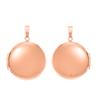 Plain Round Locket in Sterling Silver 18K Pink Gold Finish with Optional Engraving (13 mm - 32 mm)