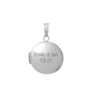 ITI NYC Plain Round Locket in Sterling Silver with Optional Engraving (20 x 14 mm - 42 x 32 mm)