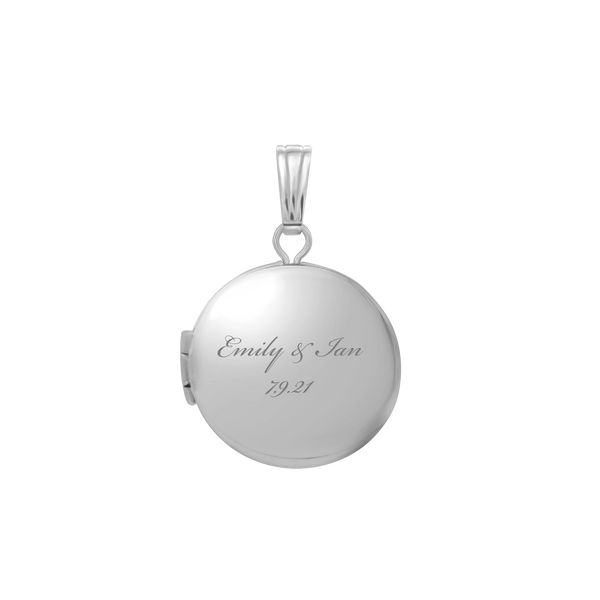 Plain Round Locket in Sterling Silver with Optional Engraving (13 mm - 32 mm)