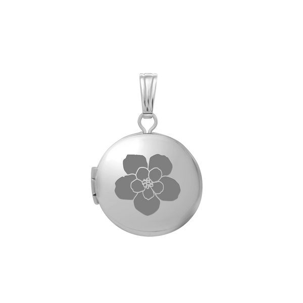 Plain Round Locket in Sterling Silver with Optional Engraving (13 mm - 32 mm)