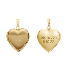 Load image into Gallery viewer, ITI NYC Heart Locket with Diamonds in 14K Gold Filled  with Optional Engraving (28 x 19 mm)
