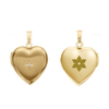 Heart Locket with Diamonds in 14K Gold Filled  with Optional Engraving (19 mm)