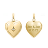 Heart Locket with Diamonds in 14K Gold Filled with Optional Engraving (15 mm)