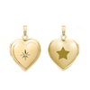 Heart Locket with Diamonds in 14K Gold Filled with Optional Engraving (15 mm)
