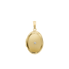 Oval Locket with Diamonds in 14K Gold with Optional Engraving (20 x 11 mm - 24 x 14 mm)