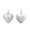 Heart Locket with Diamonds in Sterling Silver with Optional Engraving (15 mm)