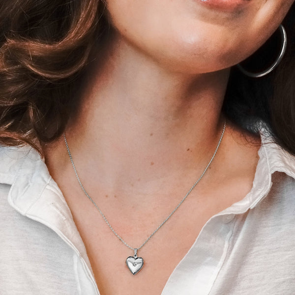 ITI NYC Heart Locket with Diamonds in 14K Gold with Optional Engraving (13 mm - 15 mm)