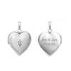 Heart Locket with Diamonds in Sterling Silver with Optional Engraving (15 mm)