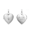 Heart Locket with Diamonds in Sterling Silver with Optional Engraving (15 mm)