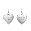 Heart Locket with Diamonds in Sterling Silver with Optional Engraving (15 mm)