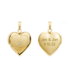 ITI NYC Heart Locket with Diamonds in 14K Gold with Optional Engraving (13 mm)