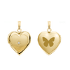 ITI NYC Heart Locket with Diamonds in 14K Gold with Optional Engraving (13 mm)