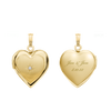 ITI NYC Heart Locket with Diamonds in 14K Gold with Optional Engraving (13 mm)