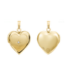 Heart Locket with Diamonds in 14K Gold with Optional Engraving (13 mm)