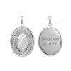 Hand Engraved Design Oval Locket in Sterling Silver with Optional Engraving (29 x 23 mm)