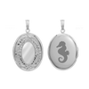 Hand Engraved Design Oval Locket in Sterling Silver with Optional Engraving (29 x 23 mm)
