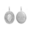 Hand Engraved Design Oval Locket in Sterling Silver with Optional Engraving (29 x 23 mm)