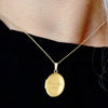 ITI NYC Plain Oval Locket in Sterling Silver 18K Yellow Gold Finish with Optional Engraving (23 x 14 mm - 57 x 39 mm)