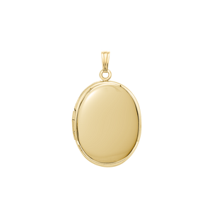 ITI NYC Plain Oval Locket in 14K Gold with Optional Engraving (13 x 10 mm - 21 x 16 mm)